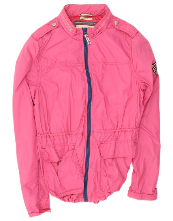 Tommy Hilfiger Womens Hooded Military Rain Jacket UK 18 XL Pink Polyester