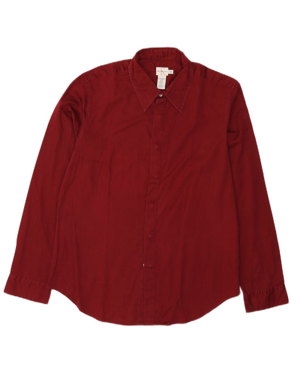 Calvin Klein Jeans Mens Shirt Large Maroon Cotton