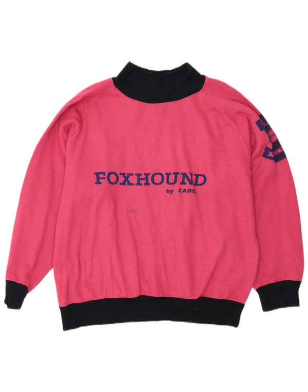 FOXHOUND Womens Graphic Sweatshirt Jumper UK 16 Large Pink
