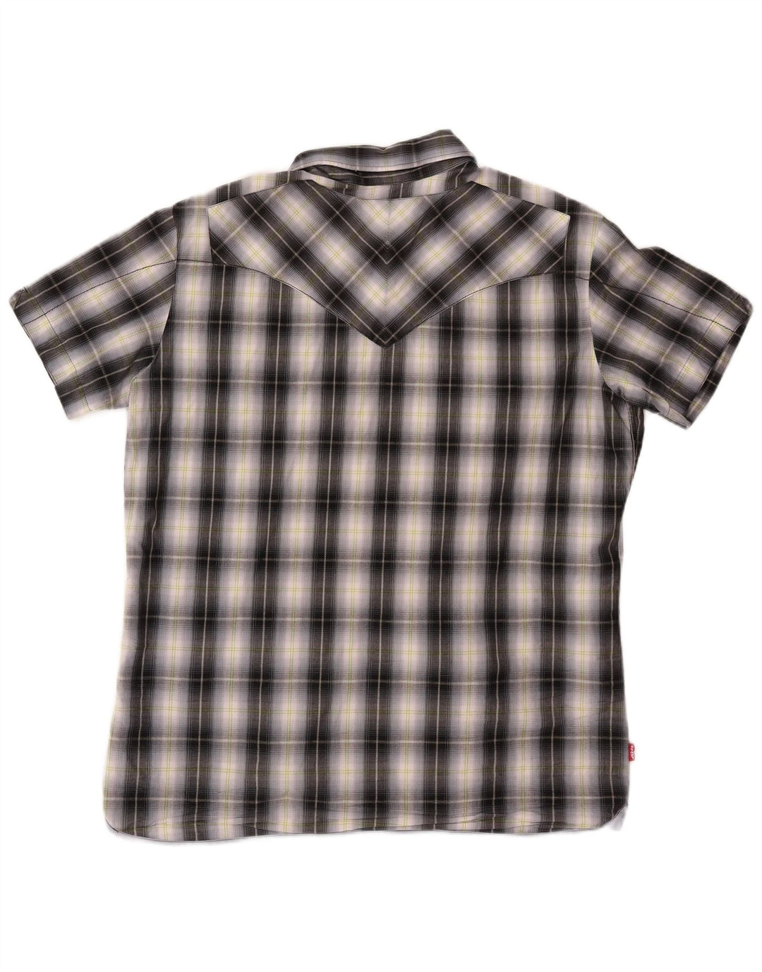 LEVI'S Mens Short Sleeve Shirt 2XL Black Check Cotton