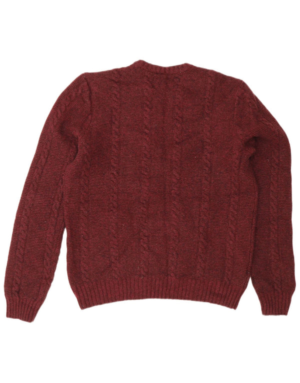 Penguin Womens Regular Fit Crew Neck Jumper Sweater UK 14 Medium Burgundy