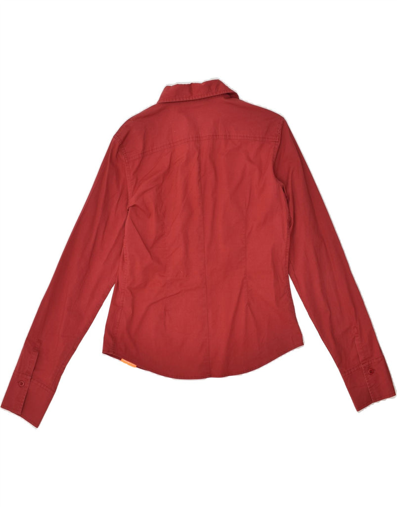 DKNY Womens Long Sleeve Shirt US 6 Medium Red Cotton | Vintage Dkny | Thrift | Second-Hand Dkny | Used Clothing | Messina Hembry 