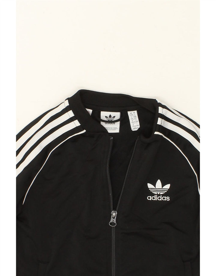 ADIDAS Boys Tracksuit Top Jacket 9-10 Years Black Polyester Vintage Adidas and Second-Hand Adidas from Messina Hembry 