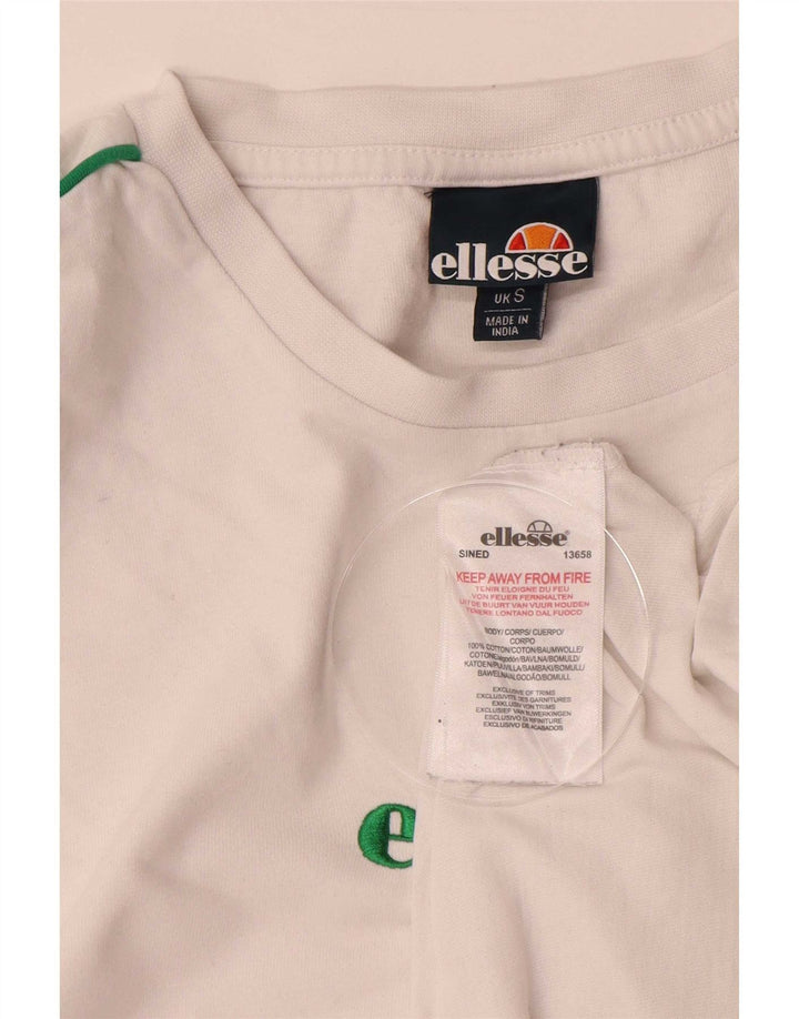 Ellesse Mens Graphic T-Shirt Top Small White Cotton