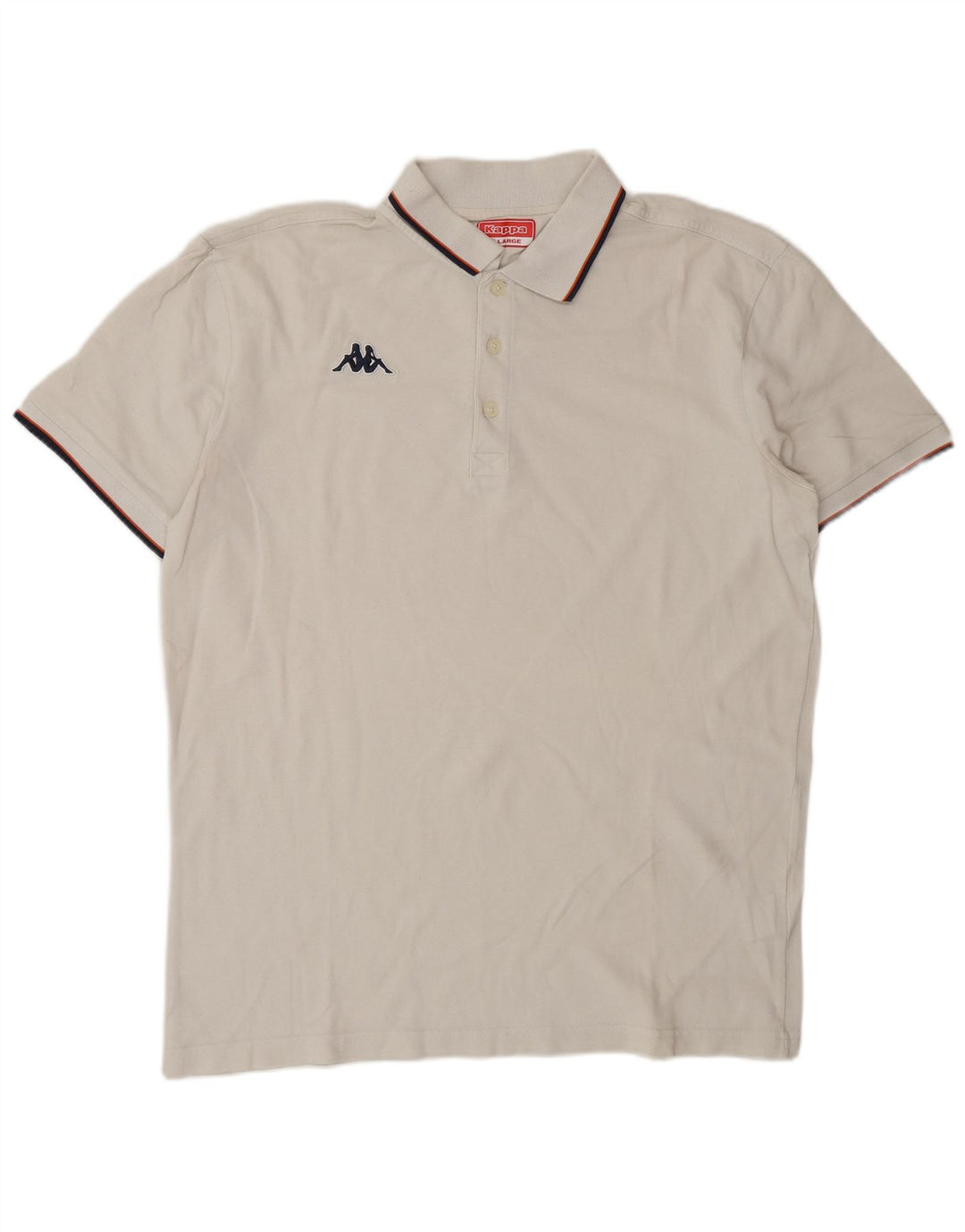 Kappa Mens Polo Shirt XL White Cotton