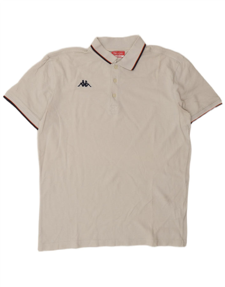 Kappa Mens Polo Shirt XL White Cotton