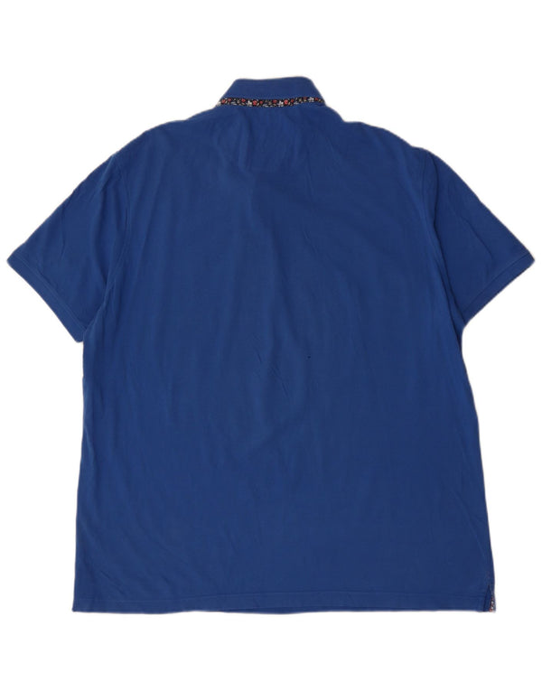 BUGATTI Mens Polo Shirt 2XL Blue Cotton