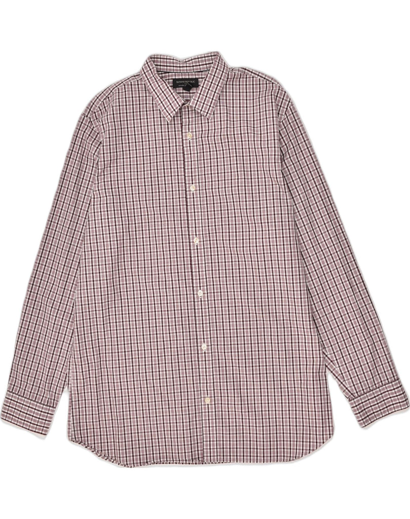 BANANA REPUBLIC Mens Standard Fit Shirt Size 17 17 1/2 XL Pink Check | Vintage Banana Republic | Thrift | Second-Hand Banana Republic | Used Clothing | Messina Hembry 