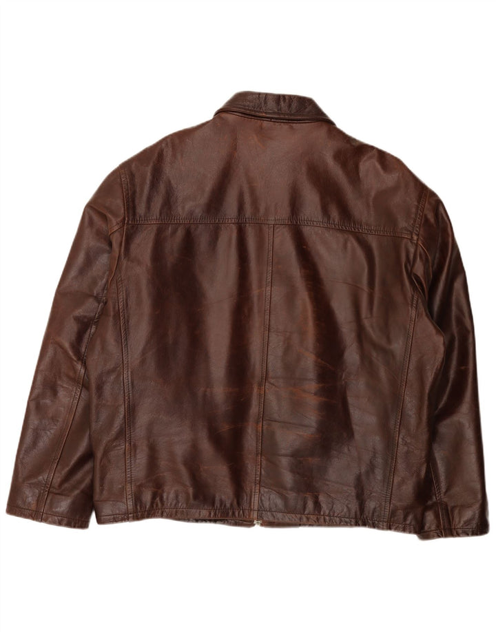 Essebi Mens Leather Jacket IT 52 XL Brown Leather