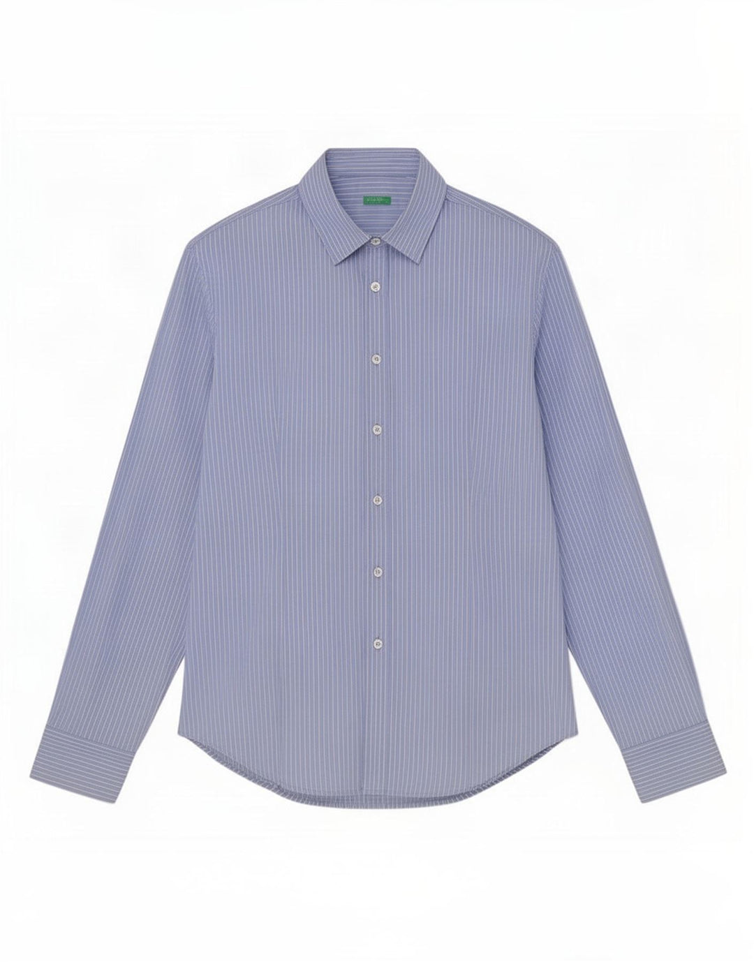 Benetton Mens Shirt Large Blue Striped Cotton
