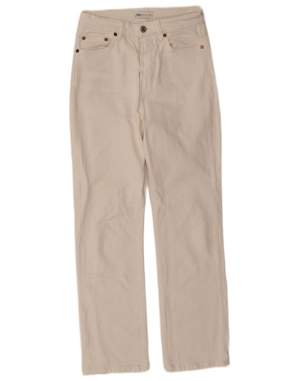 Zara Womens Straight Jeans EU 36 XS W26 L28 White Cotton