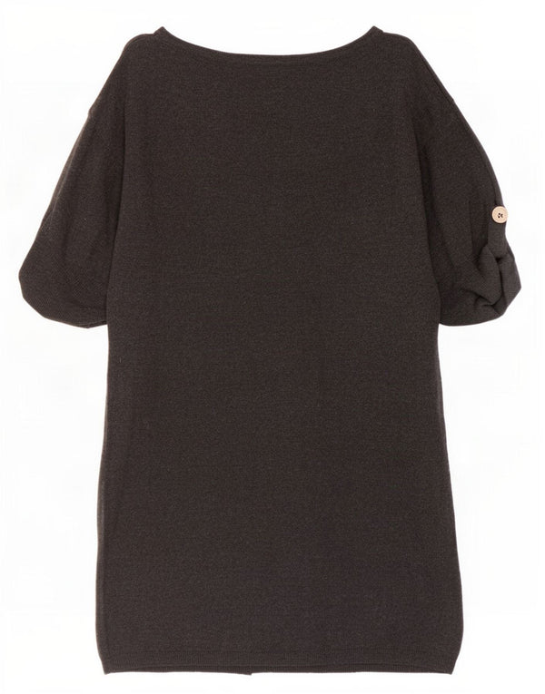 Marks & Spencer Womens 3/4 Sleeve Jumper Dress UK 8 Small Grey Viscose