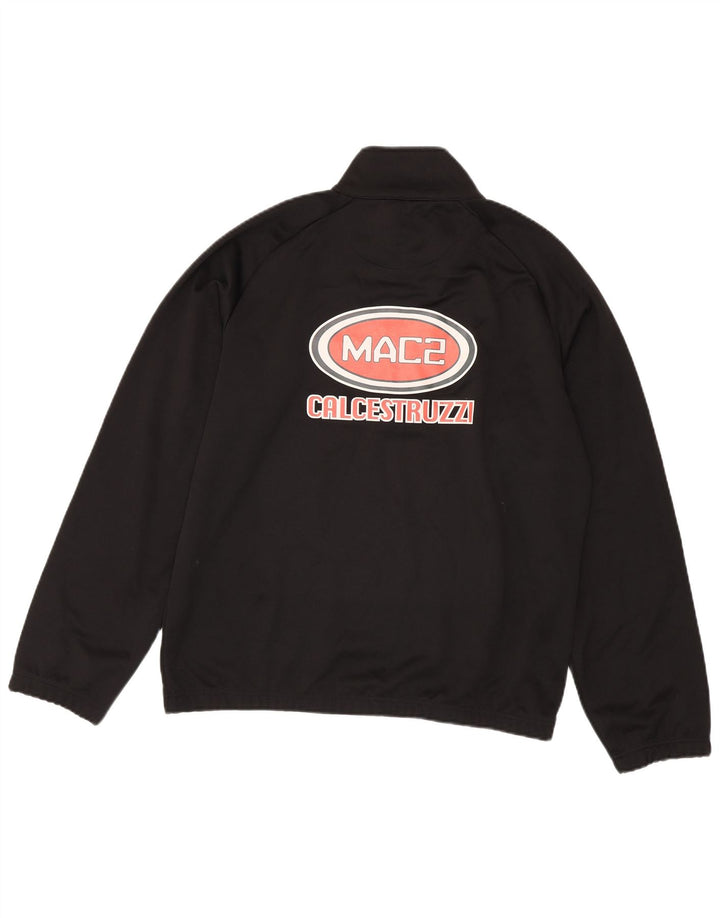 Kappa Mens Graphic Zip Neck Sweatshirt Jumper Large Black Polyester
