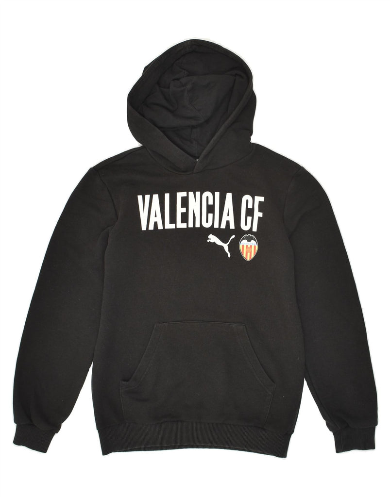 PUMA Boys Valencia Graphic Hoodie Jumper 11-12 Years Black Cotton | Vintage Puma | Thrift | Second-Hand Puma | Used Clothing | Messina Hembry 