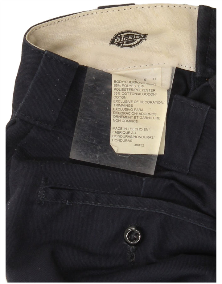 DICKIES Mens Straight Chino Trousers W30 L32 Navy Blue Polyester