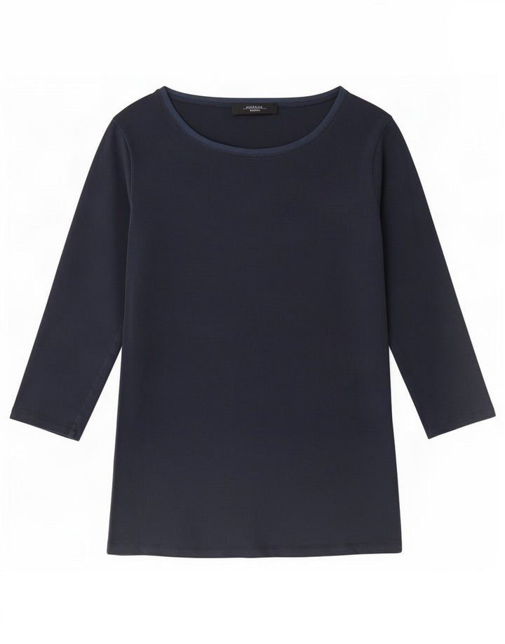 Max Mara Womens Weekend Top 3/4 Sleeve UK 14 Medium Navy Blue