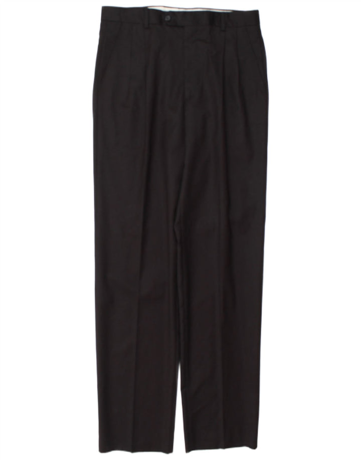Vintage Mens Pegged Suit Trousers IT 48 Medium W32 L34 Black Wool
