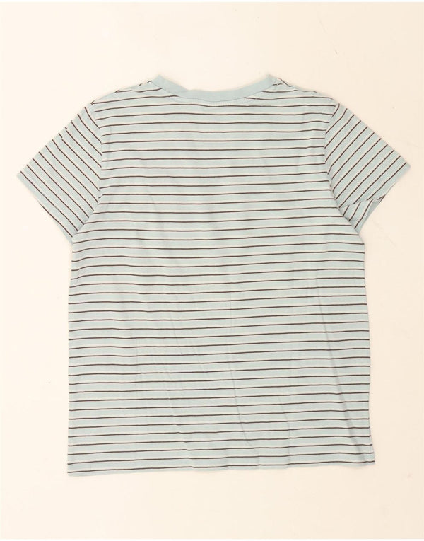 Levi's Womens T-Shirt Top UK 14 Medium Blue Striped Cotton
