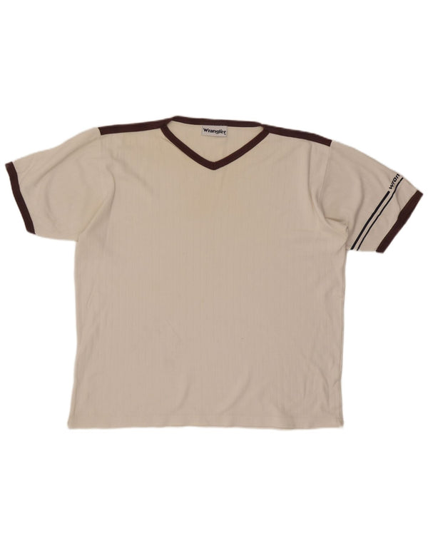 Wrangler Mens T-Shirt Top XL White Colourblock