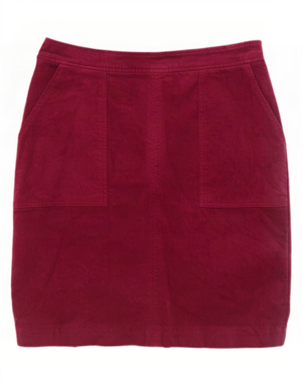 White Stuff Womens Corduroy Skirt UK 10 Small W28 Maroon Cotton