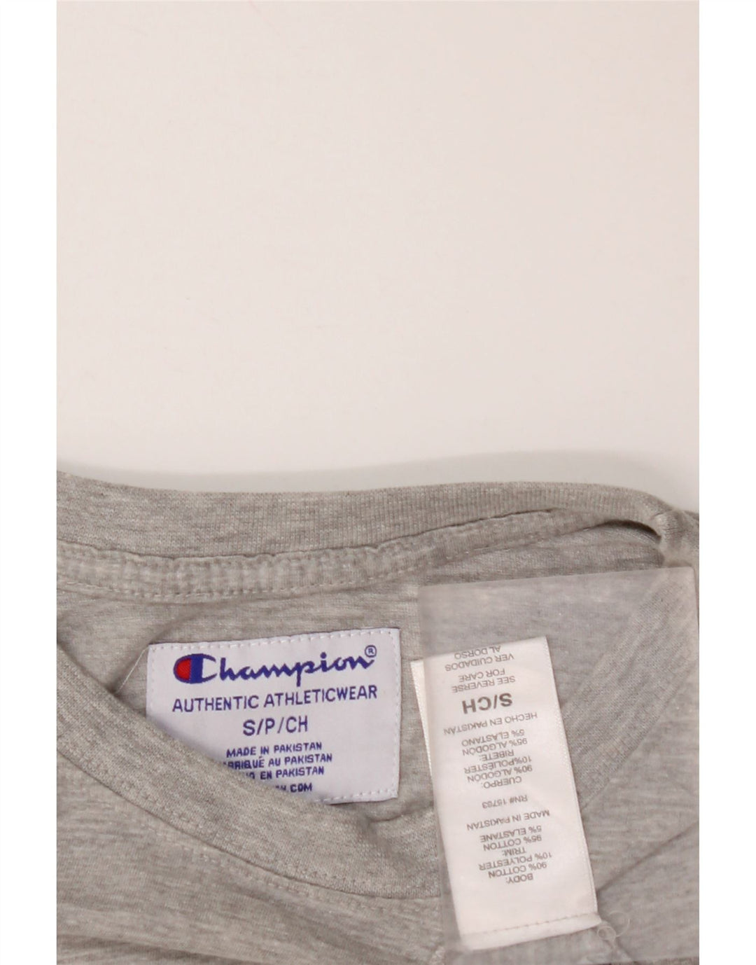 CHAMPION Womens Crop Graphic T-Shirt Top UK 10 Small Grey Cotton