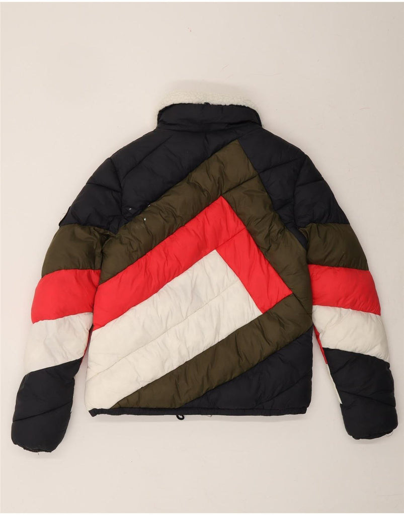 SUPERDRY Womens Padded Jacket UK 14 Medium Multicoloured Colourblock Nylon Vintage Superdry and Second-Hand Superdry from Messina Hembry 