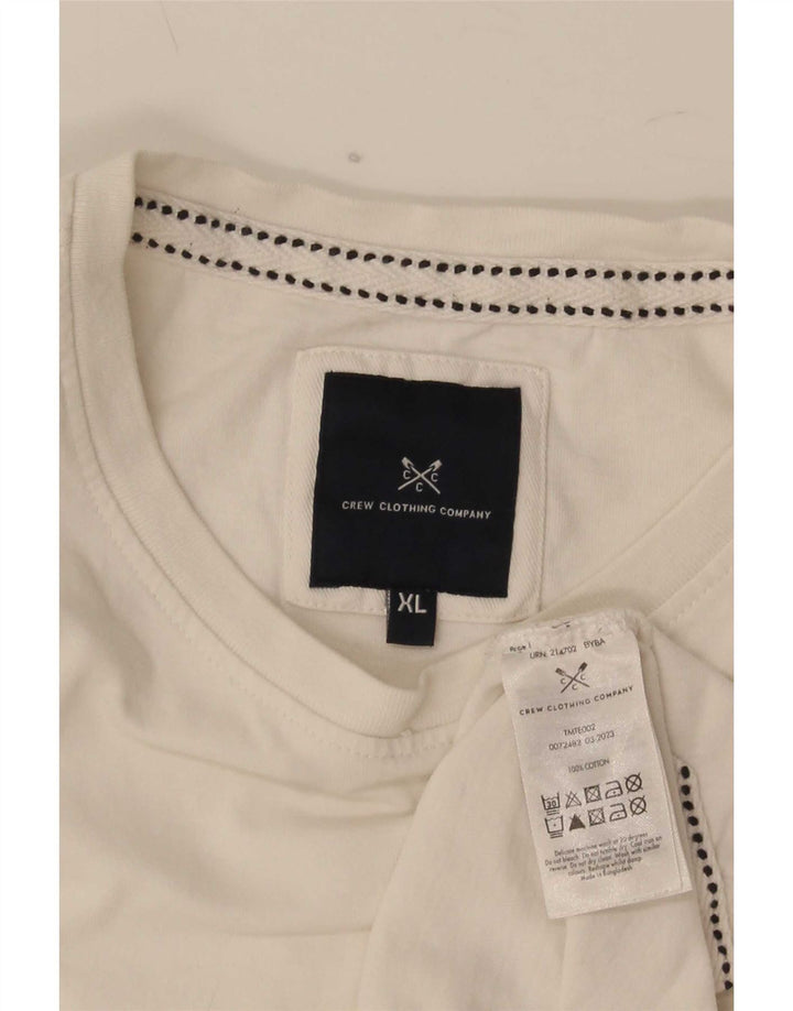 Crew Clothing Mens T-Shirt Top XL White Cotton