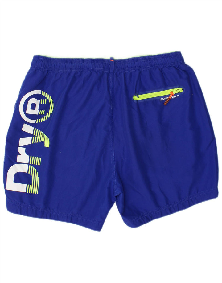 Superdry Mens Graphic Swimming Shorts 2XL Blue Polyester