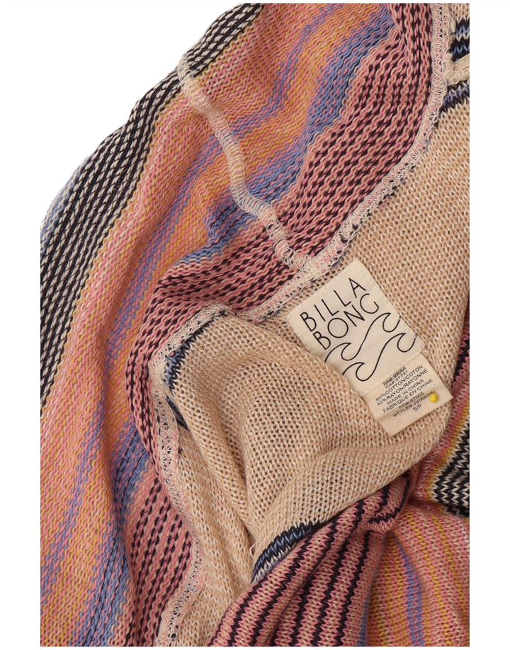 Billabong Womens Open Cardigan Sweater UK 10 Small Multicoloured Striped