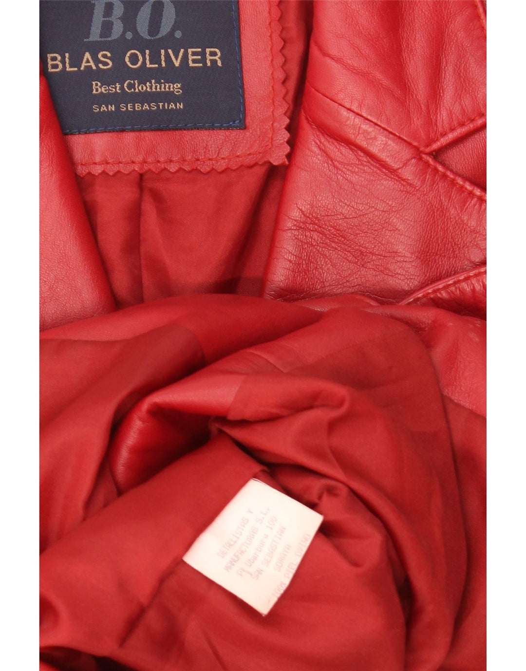 Vintage Womens 3 Button Leather Blazer Jacket IT 46 Large Red Leather