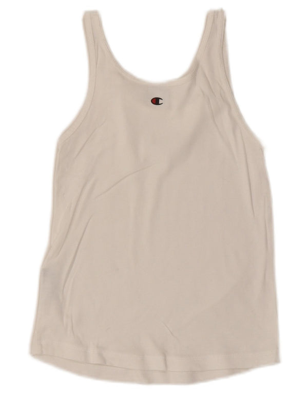 Champion Womens Vest Top UK 8 Small White Cotton