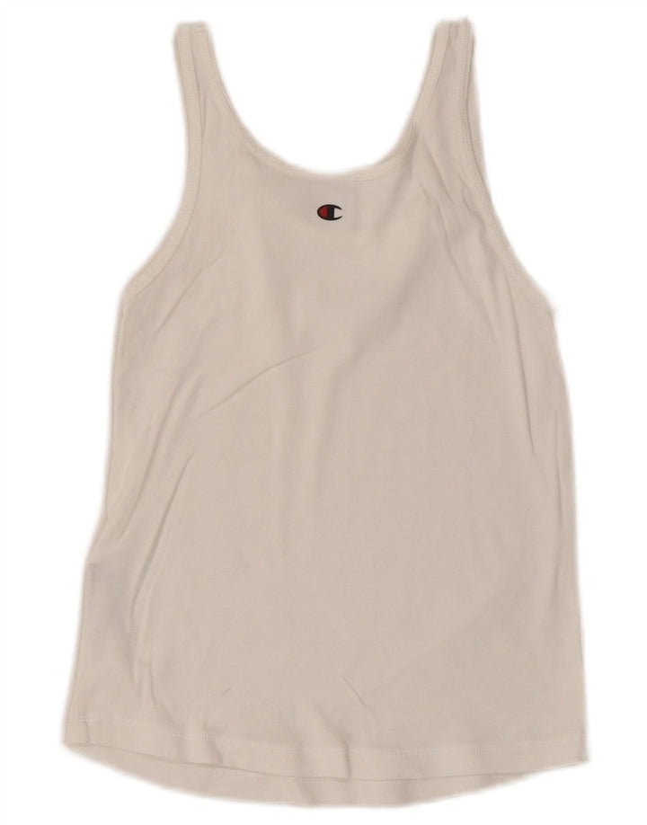 Champion Womens Vest Top UK 8 Small White Cotton