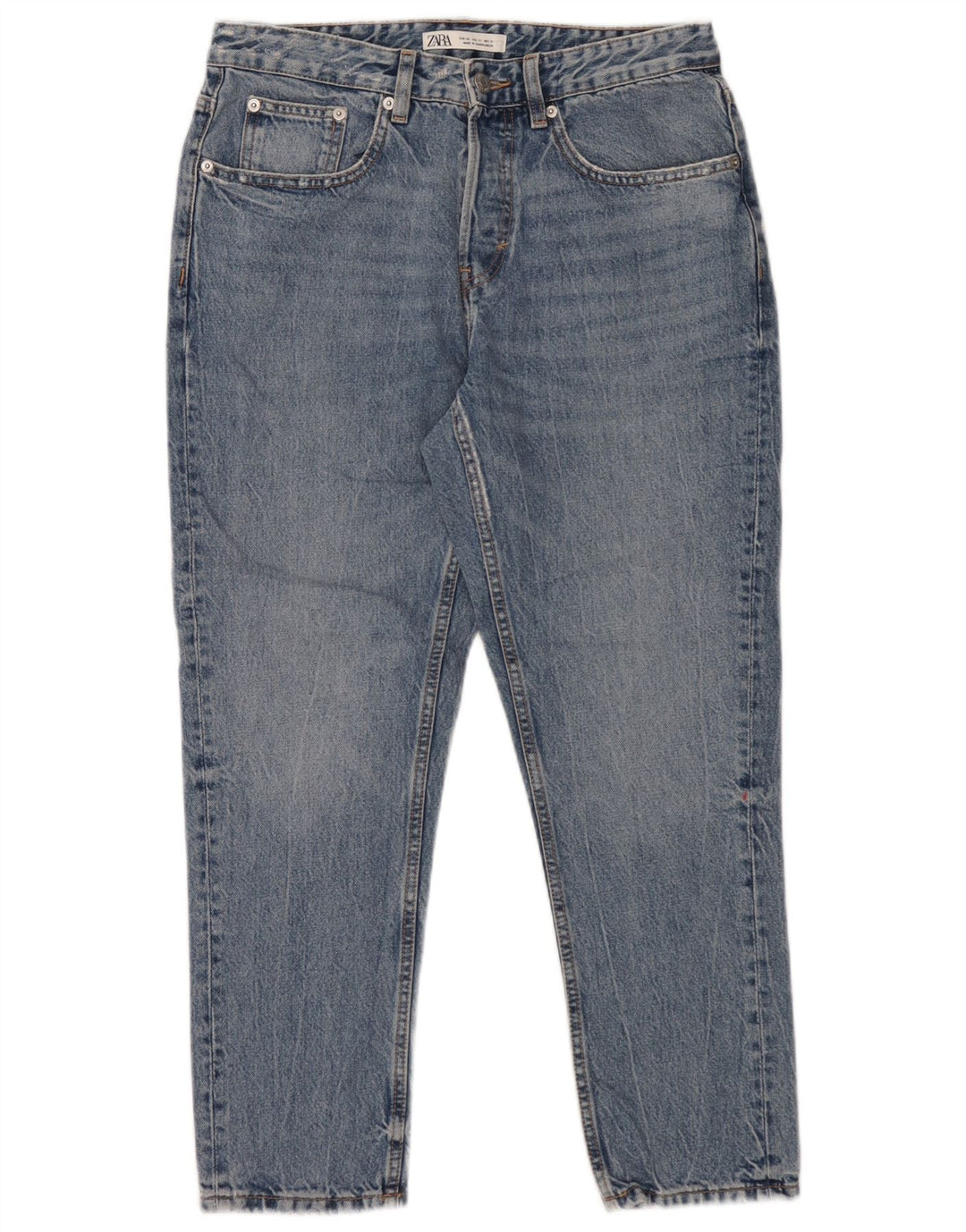 Zara Mens Tapered Jeans EU 40 Medium W31 L26 Blue Cotton