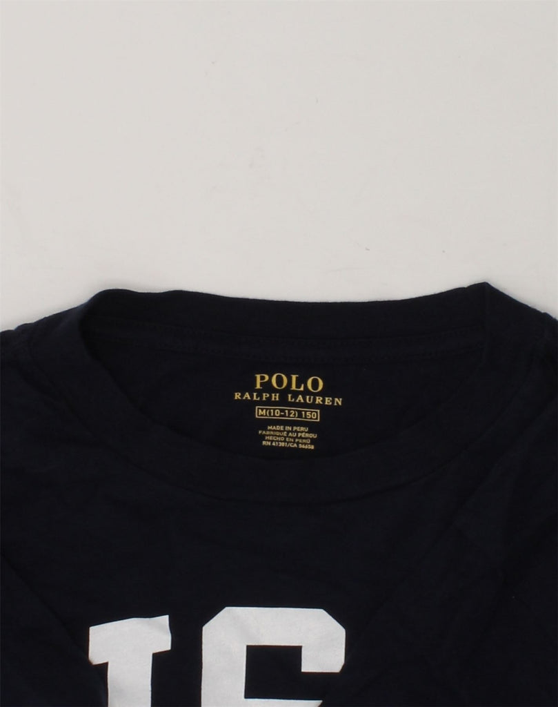 POLO RALPH LAUREN Boys Graphic T-Shirt Top 10-11 Years Medium Navy Blue | Vintage Polo Ralph Lauren | Thrift | Second-Hand Polo Ralph Lauren | Used Clothing | Messina Hembry 