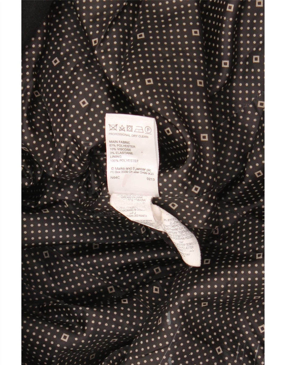 Marks & Spencer Womens Double Breasted Coat UK 12 Medium Black Polyester