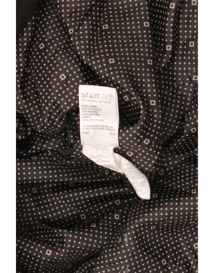 Marks & Spencer Womens Double Breasted Coat UK 12 Medium Black Polyester