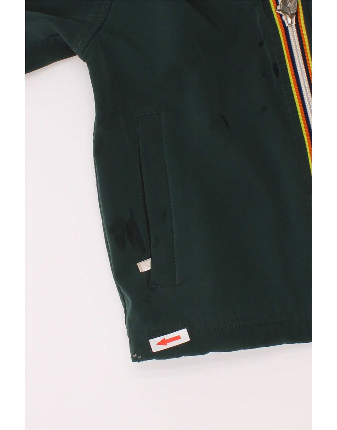 K-Way Boys Hooded Windbreaker Jacket 4-5 Years Green Polyester