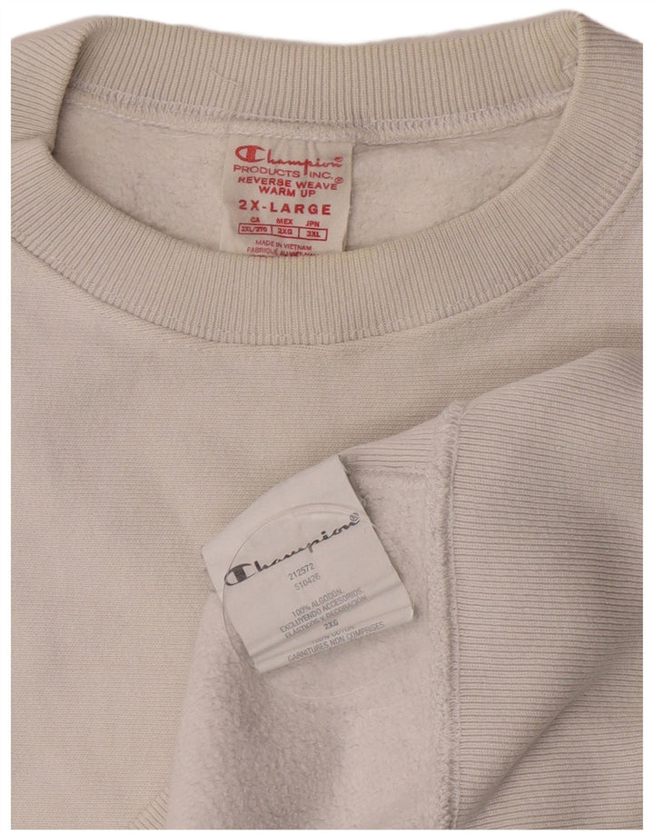 Champion Womens Sweatshirt Jumper UK 20 2XL White Cotton