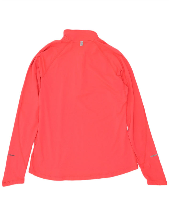 Nike Womens Dri Fit Zip Neck Pullover Tracksuit Top UK 12 Medium Pink