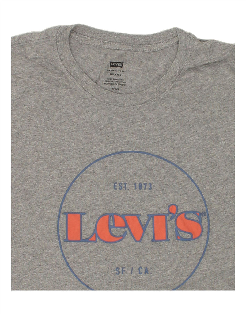 LEVI'S Mens Graphic T-Shirt Top Medium Grey Cotton | Vintage Levi's | Thrift | Second-Hand Levi's | Used Clothing | Messina Hembry 