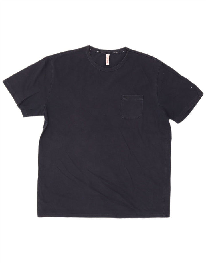 Sun68 Mens T-Shirt Top 2XL Navy Blue Cotton