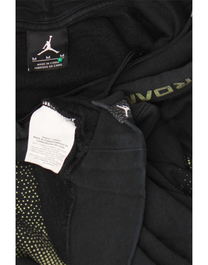 Jordan Mens Graphic Hoodie Jumper Medium Black Colourblock Cotton