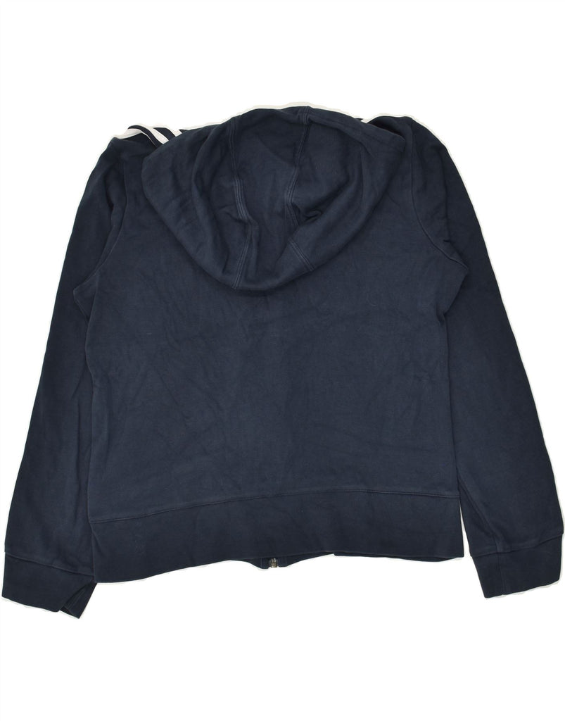 ADIDAS Womens Zip Hoodie Sweater UK 16 Large Navy Blue Cotton | Vintage Adidas | Thrift | Second-Hand Adidas | Used Clothing | Messina Hembry 