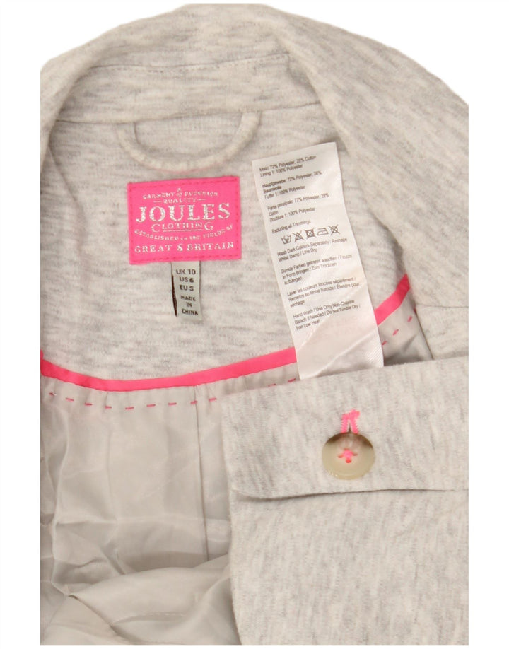 Joules Womens 1 Button Blazer Jacket UK 10 Small  Grey Flecked Polyester