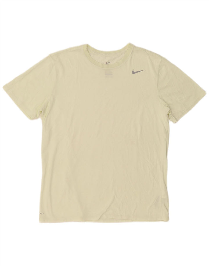 Nike Mens Athletic Cut T-Shirt Top Large Yellow Cotton
