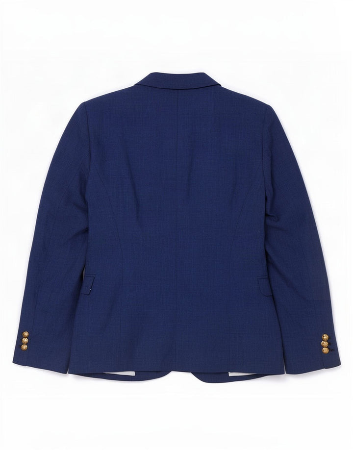 Zara Womens 1 Button Blazer Jacket UK 10 Small Navy Blue Cotton