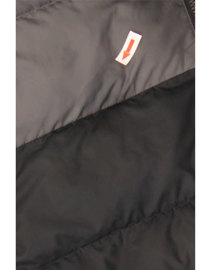 Adidas Boys Hooded Padded Jacket 13-14 Years Grey Colourblock Polyester