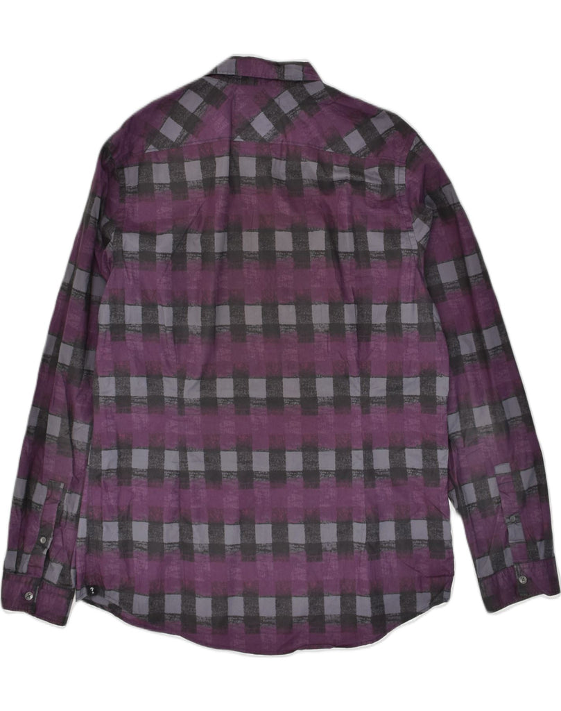 GUESS Mens Slim Fit Shirt XL Purple Check | Vintage Guess | Thrift | Second-Hand Guess | Used Clothing | Messina Hembry 