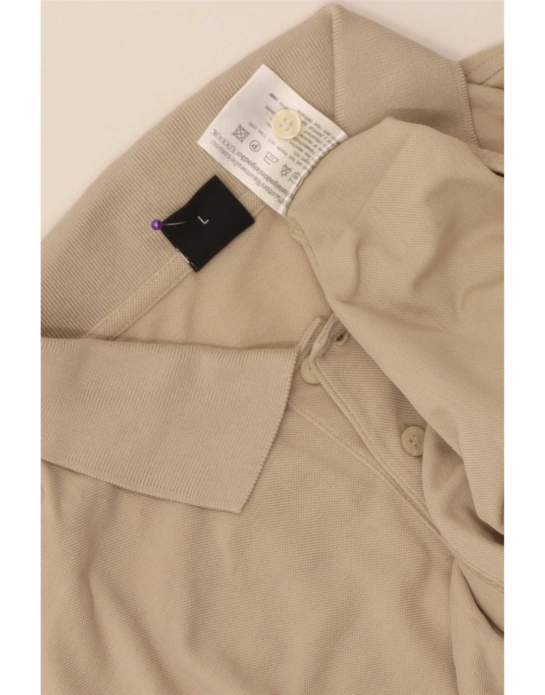 Hugo Boss Mens Polo Shirt Large Beige Cotton