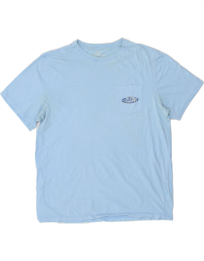 VINEYARD VINES Mens Graphic T-Shirt Top Large Blue Cotton Vintage Vineyard Vines and Second-Hand Vineyard Vines from Messina Hembry 